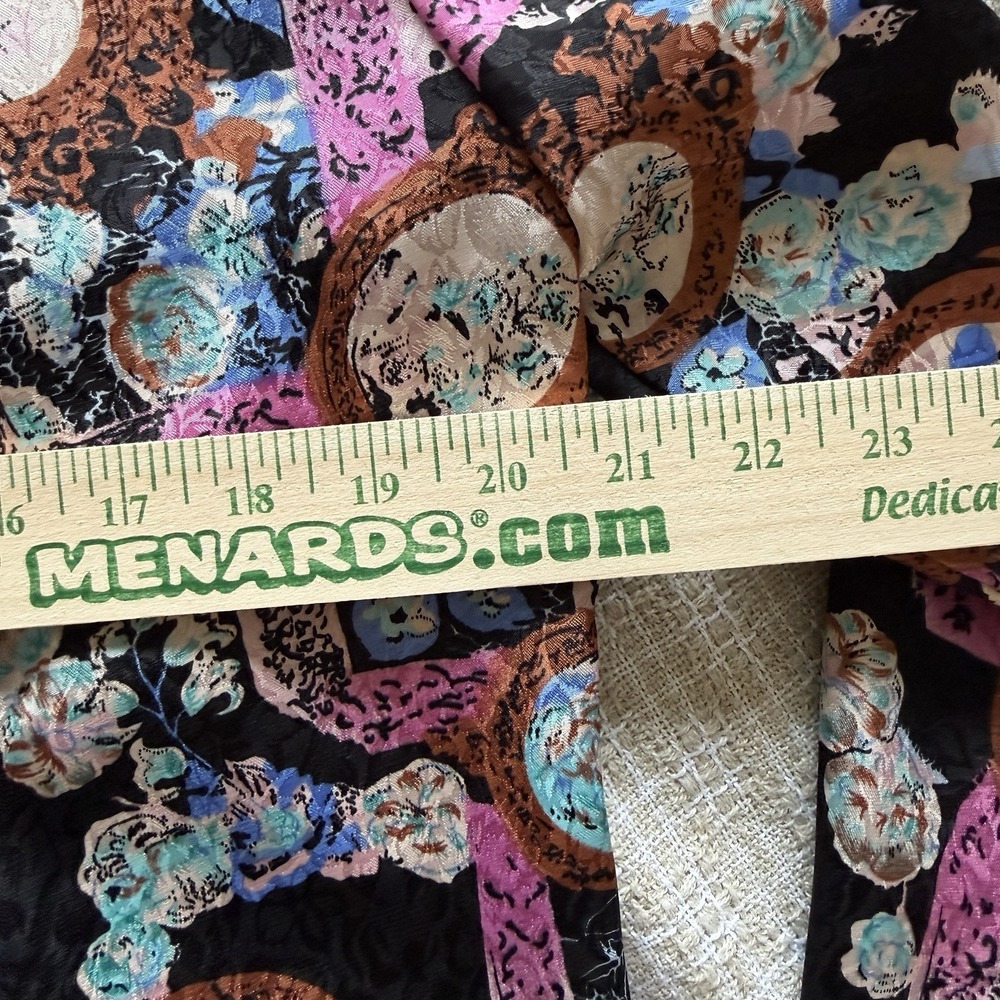 Vintage Floral Satin Blazer Sz S Black Maximalist Jacket Statement Feminine Art - Picture 7 of 11